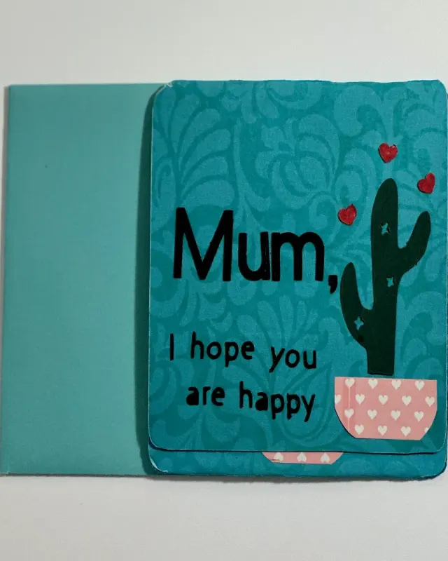 handmade mothers day card showing close relationship