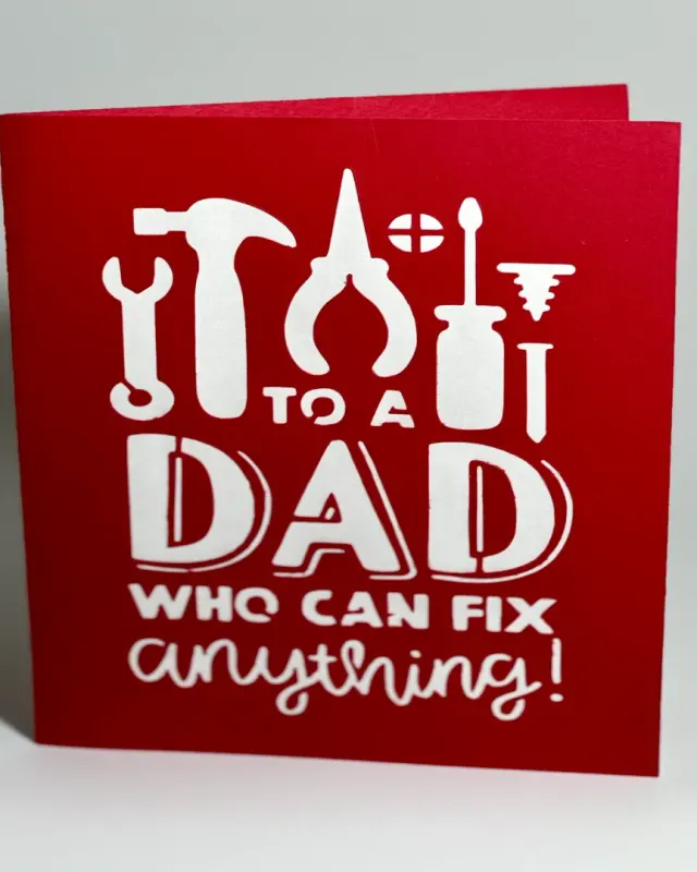 handmade intricately cut fathers day card