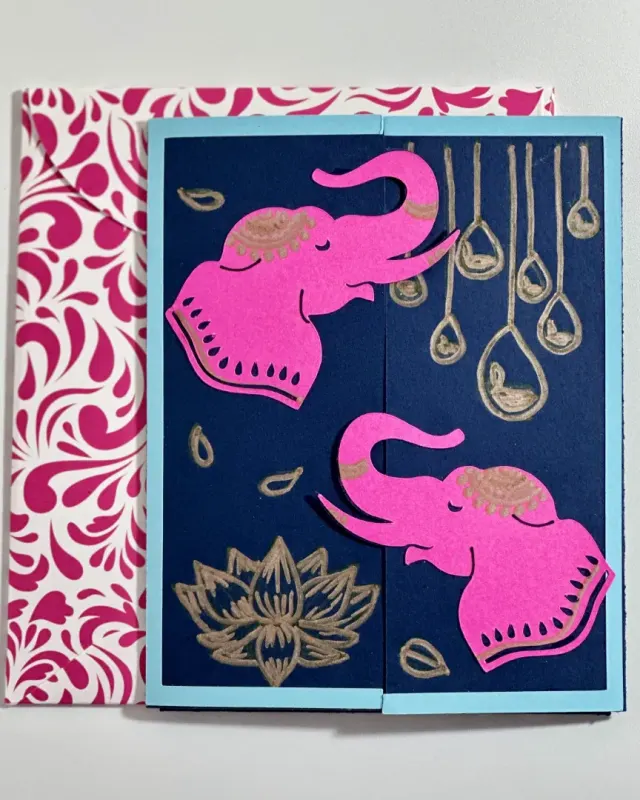ring in festive mood of diwali with intricately cut and assembled elephant gate fold