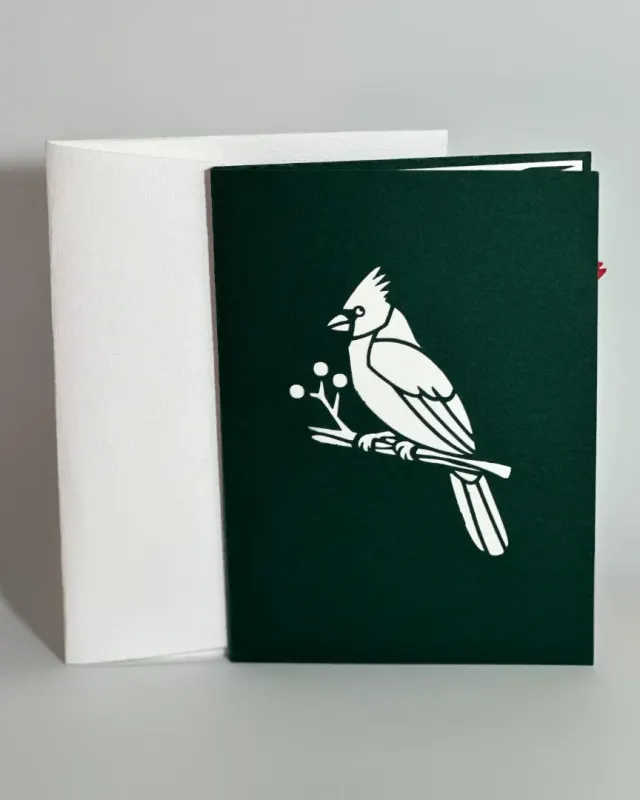 handmade birthday card with intricately cut cover and inside pop-up