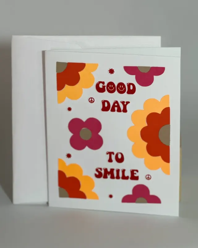 handmade motivational card with intricate cut and layers