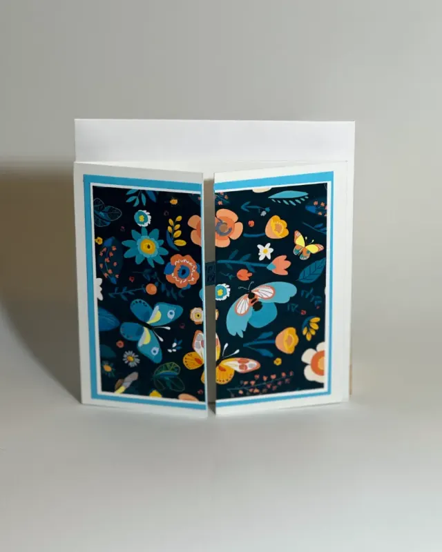 handmade rakhi card with butterfly garden black