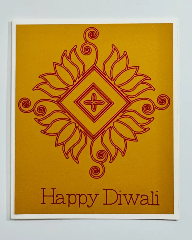 handmade diwali card drawn with rangoli/ kolam